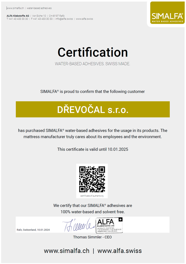 Simalfa certifikát