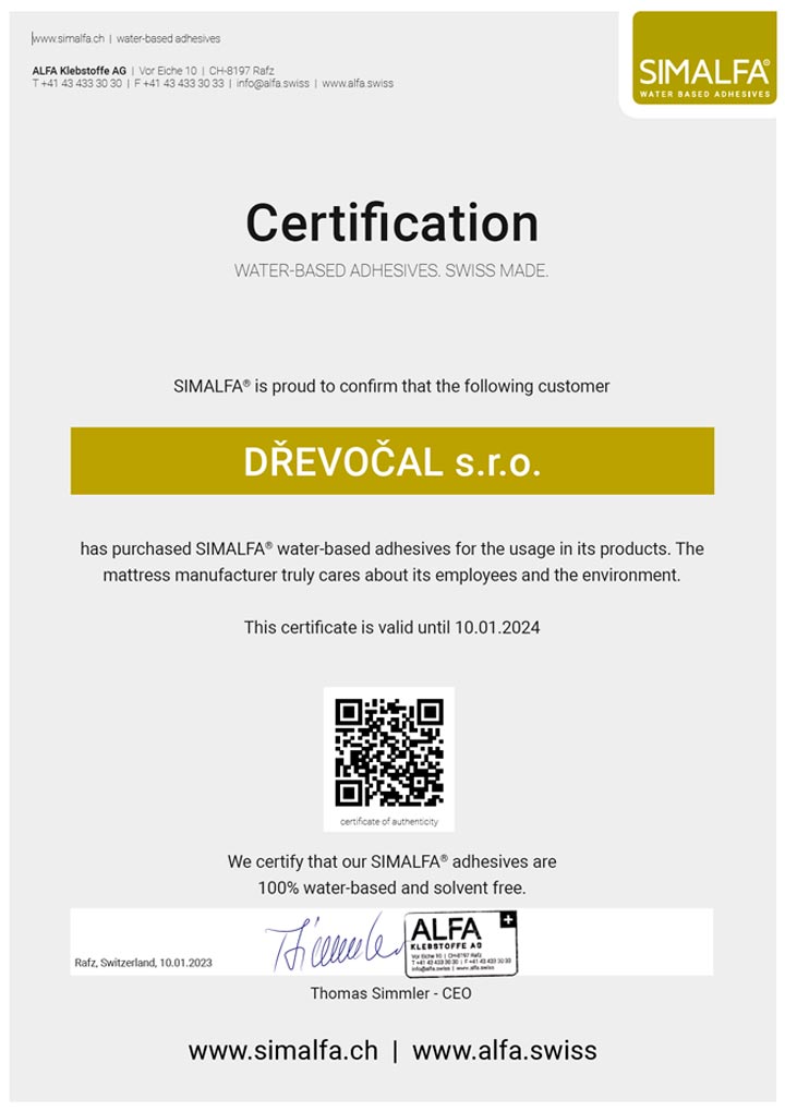 Simalfa certifikát
